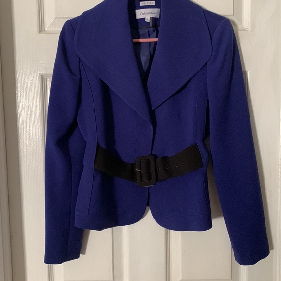 Calvin Klein Suit Jacket with Black Waist Belt - Picture 2 of 8